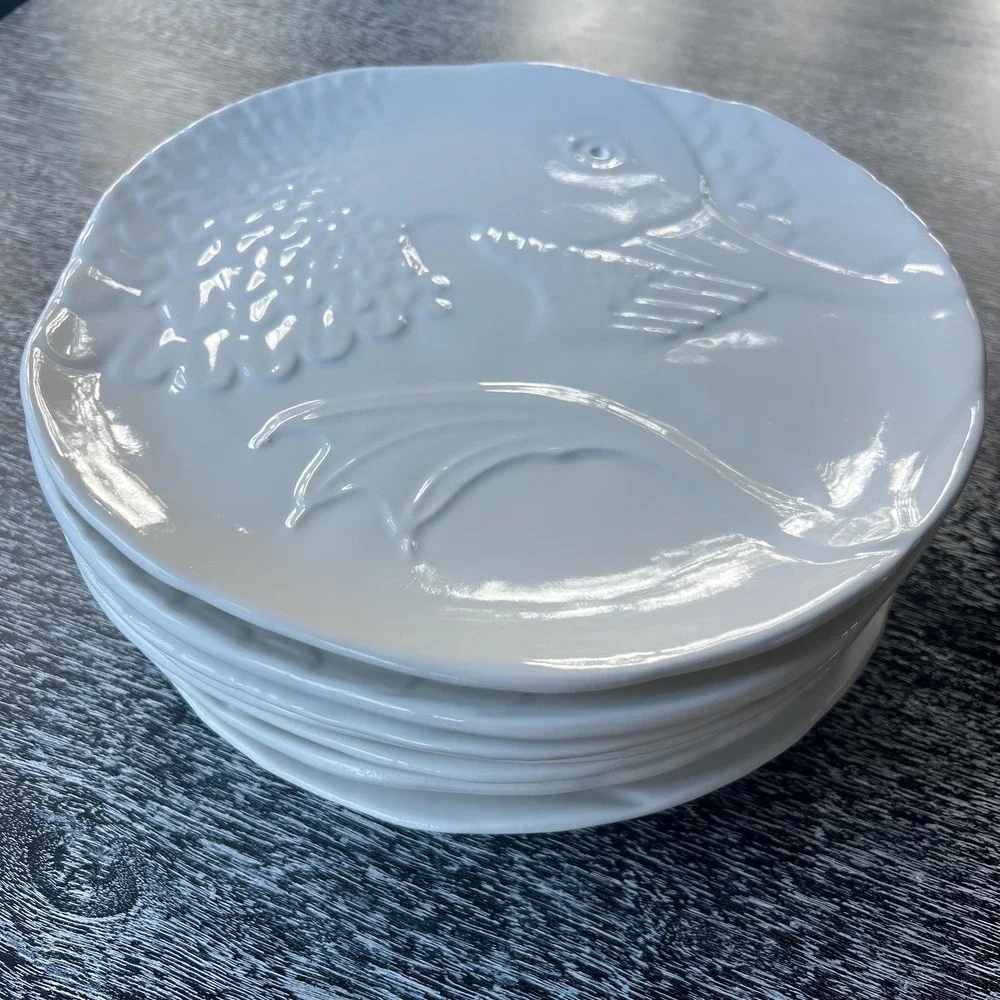 Set of 8 Mancer Italy Domain Handmade Duck Swan Dishes‎